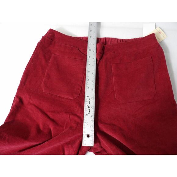 Self E Large Corduroy Pants Trousers Red NWT Pull On Stretch Waist Wide Leg Y2K - Picture 12 of 14